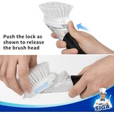 MR.SIGA Zeep Dispensing Dish Brush Opbergset, Keukenborstel met Houder voor Pannen Gootsteen Schoonmaken