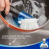 MR.SIGA Zeep Dispensing Dish Brush Opbergset, Keukenborstel met Houder voor Pannen Gootsteen Schoonmaken