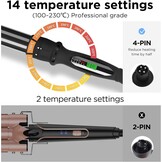 Krultang Set 7-in-1: 34% Korting! LCD, 14 Temp.