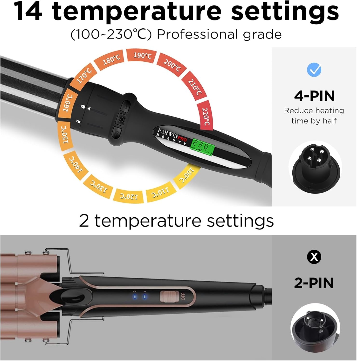 Krultang Set 7-in-1: 34% Korting! LCD, 14 Temp.