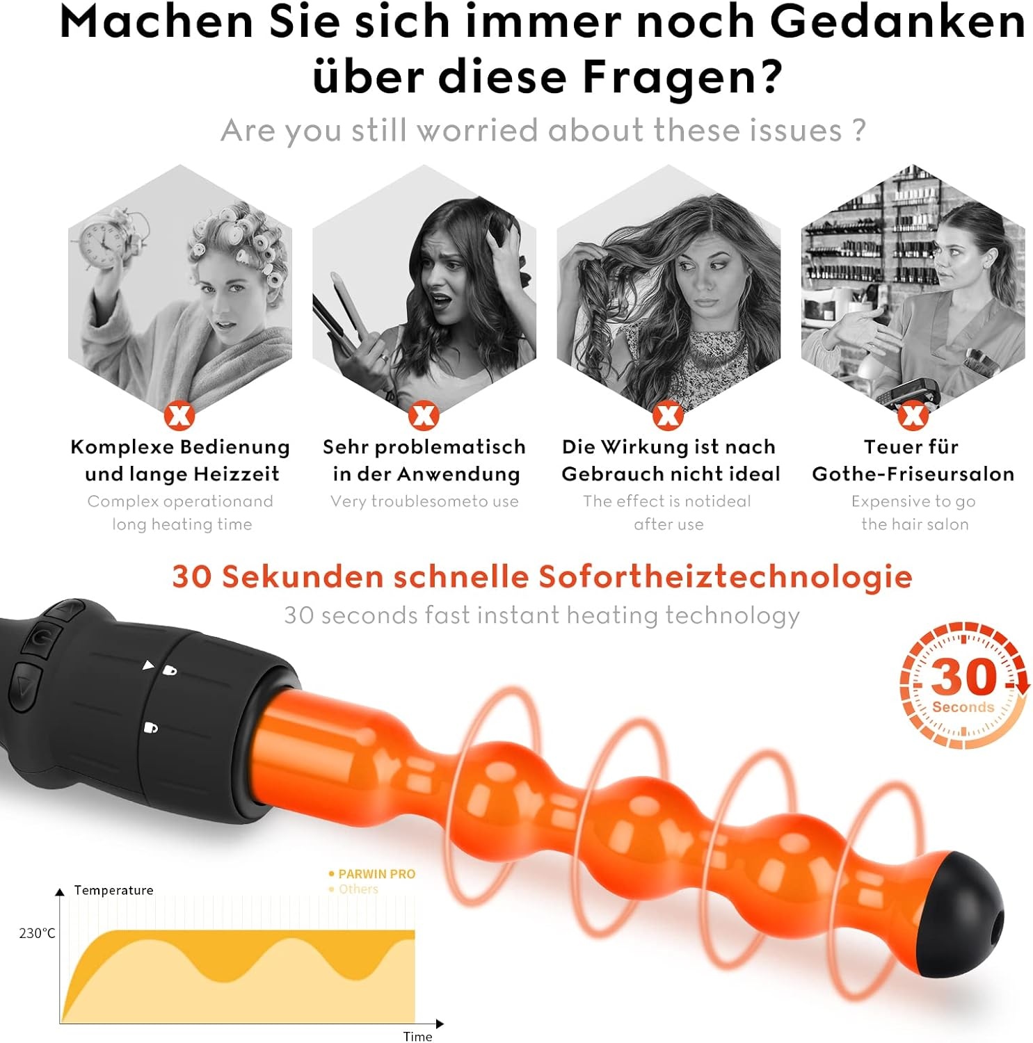 Krultang Set 7-in-1: 34% Korting! LCD, 14 Temp.