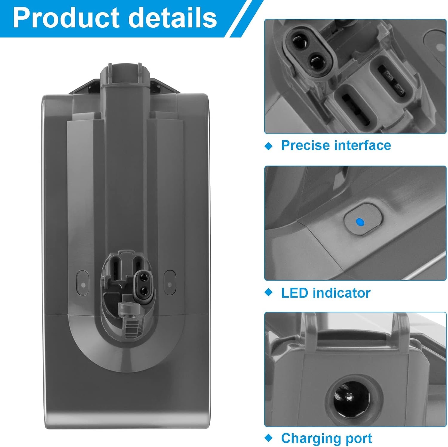 LabTEC V11 Li-ion reserveaccu voor Dyson V11 (Screw in type), 25,2 V 3900 mAh batterij voor Dyson SV14 Absolute Complete Fluffy Cordless stofzuiger met led (niet voor Button Style)