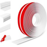 Flexibele sierlijsten, zelfklevend, randbescherming, wandhoeklijst, zachte plint voor muren, vloeren, hoekbescherming (60 mm x 3 m, wit)