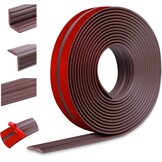 Flexibele sierlijsten, zelfklevend, randbescherming, wandhoeklijst, zachte plint voor muren, vloeren, hoekbescherming (60 mm x 3 m, wit)