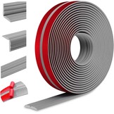Flexibele sierlijsten, zelfklevend, randbescherming, wandhoeklijst, zachte plint voor muren, vloeren, hoekbescherming (60 mm x 3 m, wit)