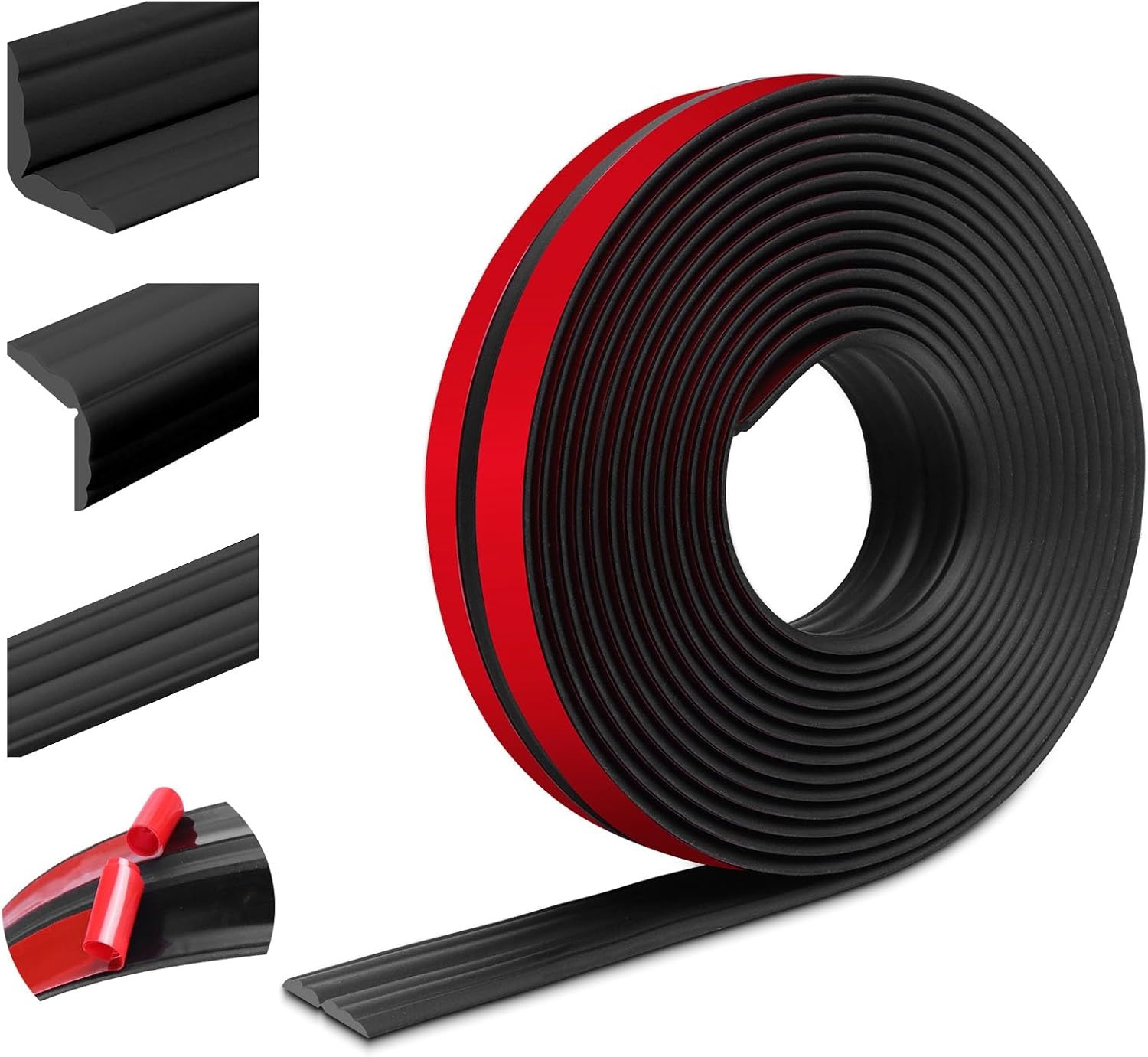Flexibele sierlijsten, zelfklevend, randbescherming, wandhoeklijst, zachte plint voor muren, vloeren, hoekbescherming (60 mm x 3 m, wit)