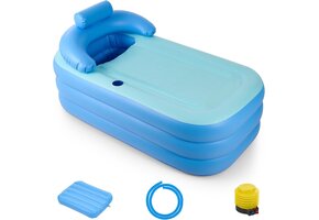 Opblaasbare Badkuip 94L PVC | Draagbaar & Comfortabel | 53% Korting