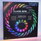 TOSY Flying Ring - 16 miljoen kleuren RGB of 12 LED, superhelder, verloren modus, automatisch oplichtend, veilig, waterdicht, lichtgewicht frisbee, verjaardags- en kerstcadeau voor jongen/meisje/kind