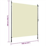 VidaXL Rolgordijn Buiten Crème 200x270cm - 34% Korting!