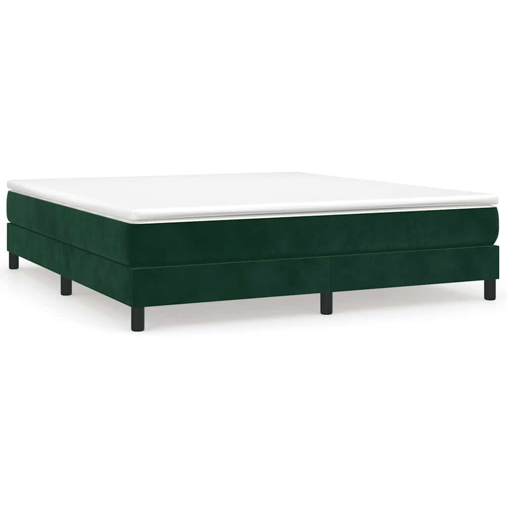 vidaXL Bedframe zonder matras 160x200 cm fluweel donkergroen