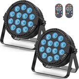 2x HOLDLAMP 84W RGBW LED Stage Verlichting met Afstandsbediening en Geluidsactivatie
