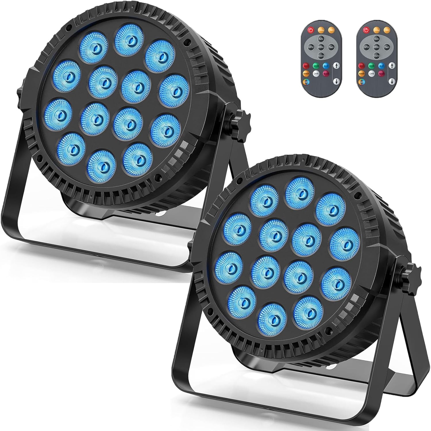 2x HOLDLAMP 84W RGBW LED Stage Verlichting met Afstandsbediening en Geluidsactivatie