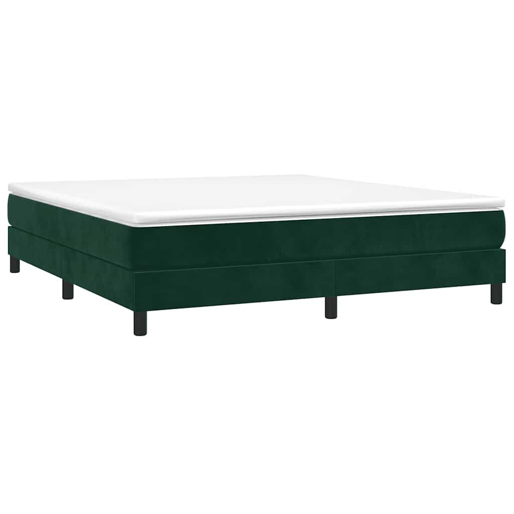 vidaXL Bedframe zonder matras 160x200 cm fluweel donkergroen