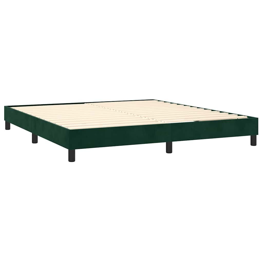 vidaXL Bedframe zonder matras 160x200 cm fluweel donkergroen