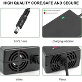 Labtec 54,6 V 48 V 2 A lader oplaadkabel voor 48 V 2 A 13S Li-on accu's e-bike elektrische fiets Pedelec hoverboard zelfbalancerende scooter voeding, 5,5 x 2,1 mm
