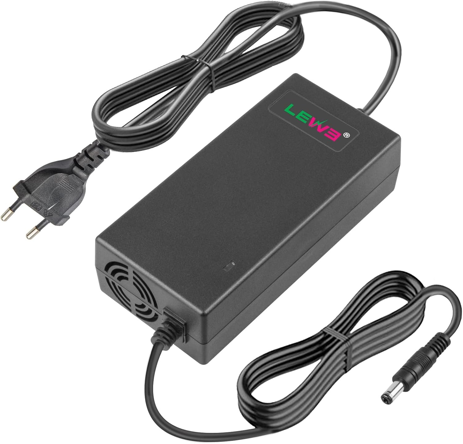 Labtec 54,6 V 48 V 2 A lader oplaadkabel voor 48 V 2 A 13S Li-on accu's e-bike elektrische fiets Pedelec hoverboard zelfbalancerende scooter voeding, 5,5 x 2,1 mm