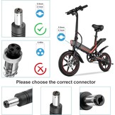 Labtec 54,6 V 48 V 2 A lader oplaadkabel voor 48 V 2 A 13S Li-on accu's e-bike elektrische fiets Pedelec hoverboard zelfbalancerende scooter voeding, 5,5 x 2,1 mm