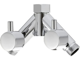 Tecmolog Messing omstelventiel doucheafsluitventiel 2-weg Y-verdeler 1/2 inch voor doucheslang en douchekop, chroom, DSF014A