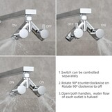 Tecmolog Messing omstelventiel doucheafsluitventiel 2-weg Y-verdeler 1/2 inch voor doucheslang en douchekop, chroom, DSF014A