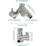 Tecmolog Messing omstelventiel doucheafsluitventiel 2-weg Y-verdeler 1/2 inch voor doucheslang en douchekop, chroom, DSF014A