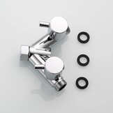 Tecmolog Messing omstelventiel doucheafsluitventiel 2-weg Y-verdeler 1/2 inch voor doucheslang en douchekop, chroom, DSF014A