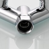 Tecmolog Messing omstelventiel doucheafsluitventiel 2-weg Y-verdeler 1/2 inch voor doucheslang en douchekop, chroom, DSF014A