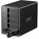 ORICO RAID 5 Bay harde-schijfbehuizing, USB 3.0 naar SATA externe HDD-behuizing voor 3,5 inch HDD/SSD harde schijven, ondersteunt RAID 0/1/3/5/10, Max 80 TB (9558RU3)
