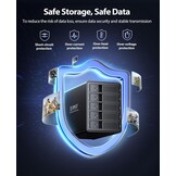ORICO RAID 5 Bay harde-schijfbehuizing, USB 3.0 naar SATA externe HDD-behuizing voor 3,5 inch HDD/SSD harde schijven, ondersteunt RAID 0/1/3/5/10, Max 80 TB (9558RU3)