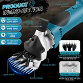 Accu-schapenschaar met 2 messen, 550 W, 2800 tpm Elektrische schapenschaar compatibel met Makita 18 V-accu (zonder accu), verzorgingsset voor schapen, geiten en runderen