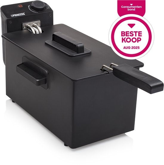 Princess Friteuse 182727 - 3 liter - Koude zone - Frituurpan - 2000W - Zwart - Beste Koop Consumentengids Augustus 2025