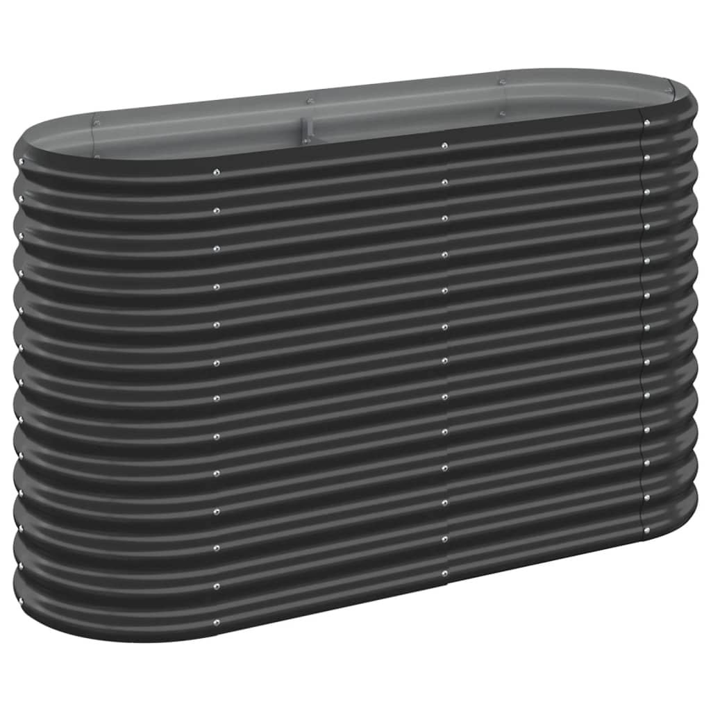 vidaXL Plantenbak 114x40x68 cm gepoedercoat staal antracietkleurig