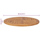 Tafelblad Massief Teakhout Rond 80cm - 34% Korting!