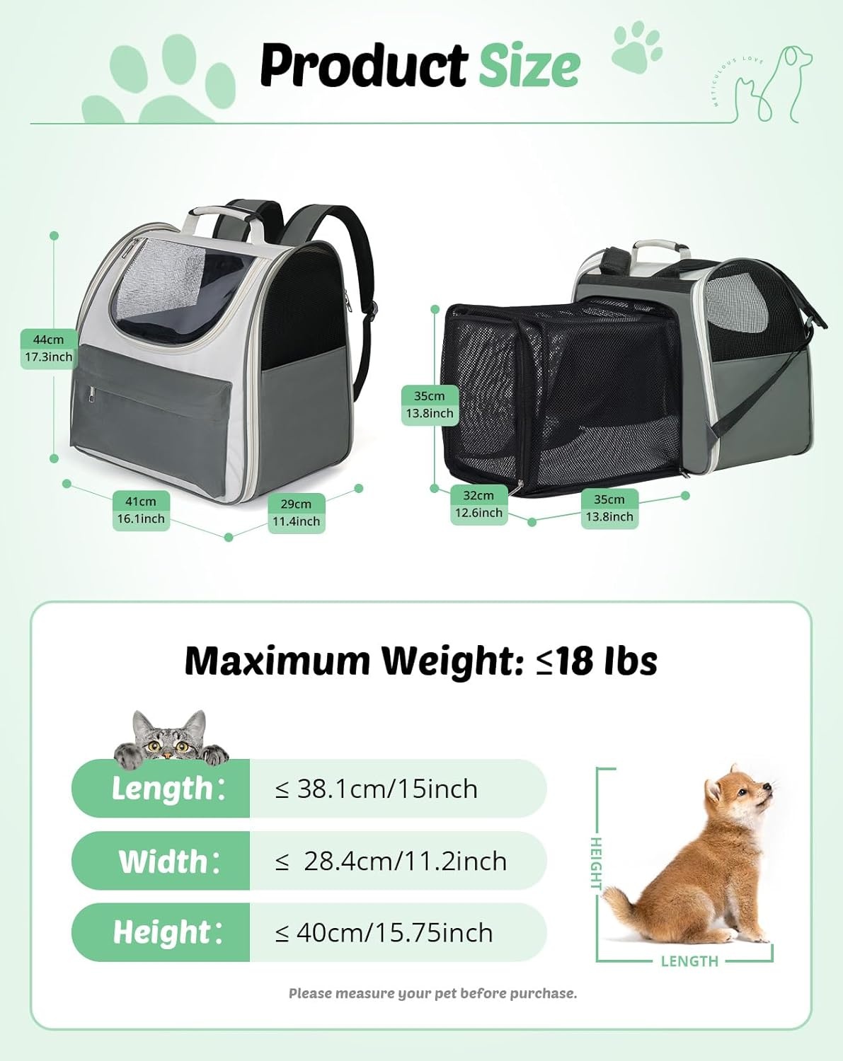 Uitbreidbare Rugzak voor Katten & Kleine Honden (33% Korting)