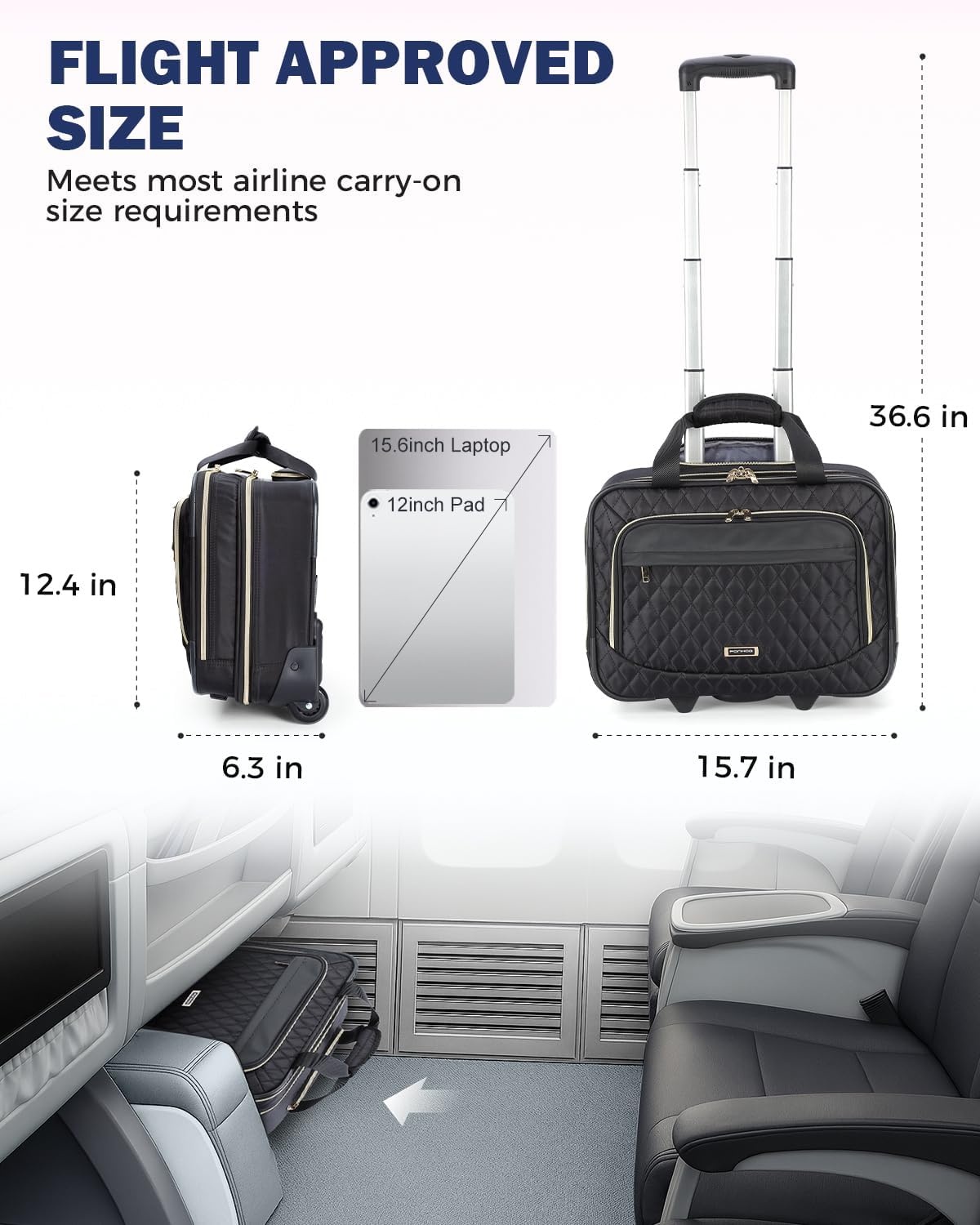 Geretourneerde Rollende Laptoptas 17,3" Zwart 53% Korting
