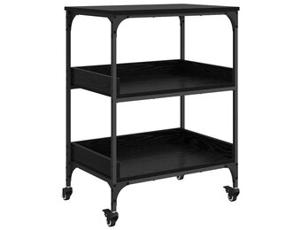 Keuken Trolley Zwart Eiken (34% Korting) - Bewerkt Hout