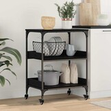 Keuken Trolley Zwart Eiken (34% Korting) - Bewerkt Hout