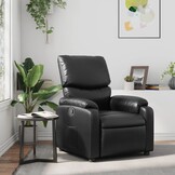 Zwarte Kunstleren Verstelbare Fauteuil - 35% Korting