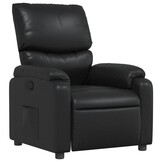 Zwarte Kunstleren Verstelbare Fauteuil - 35% Korting