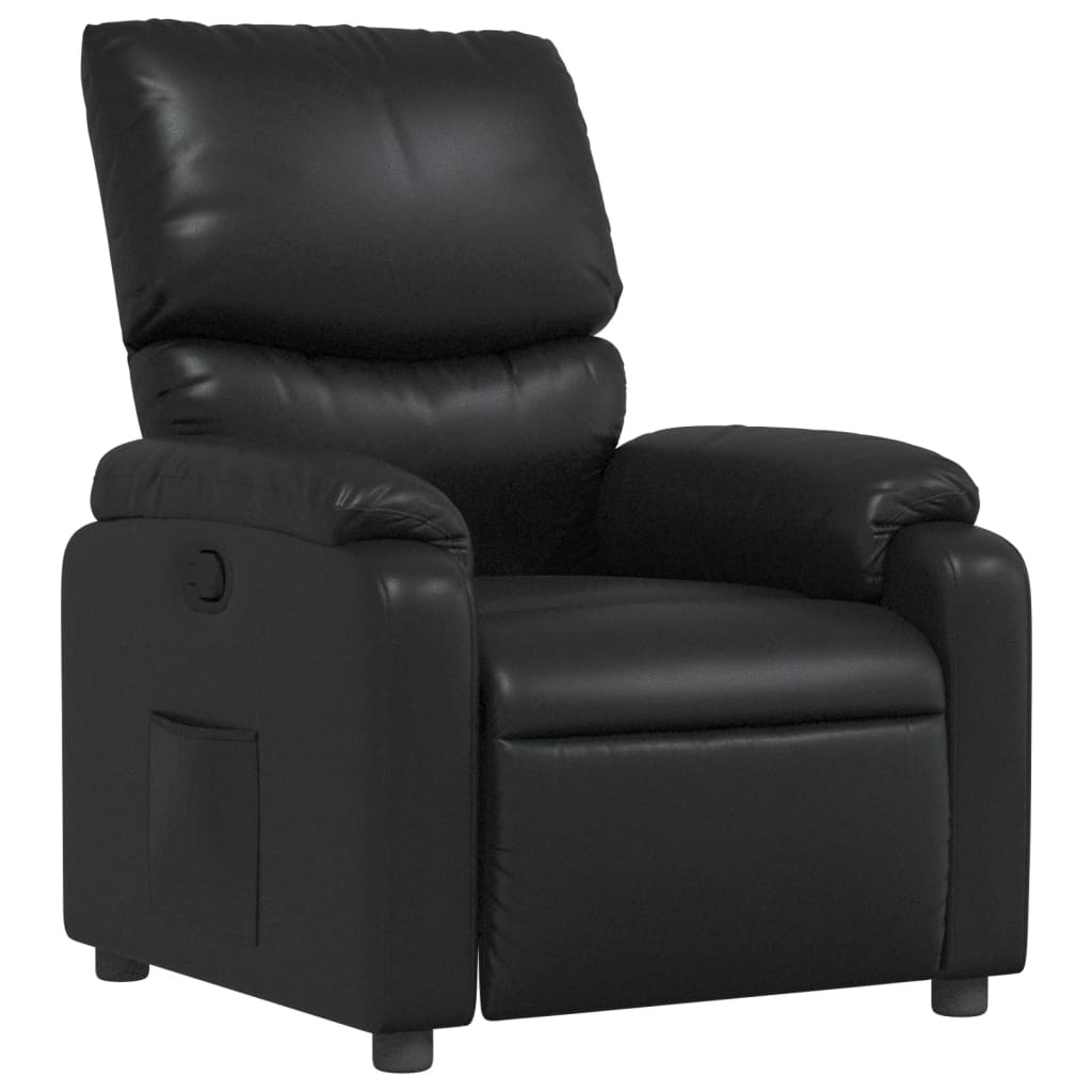 Zwarte Kunstleren Verstelbare Fauteuil - 35% Korting