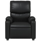 Zwarte Kunstleren Verstelbare Fauteuil - 35% Korting