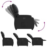 Zwarte Kunstleren Verstelbare Fauteuil - 35% Korting
