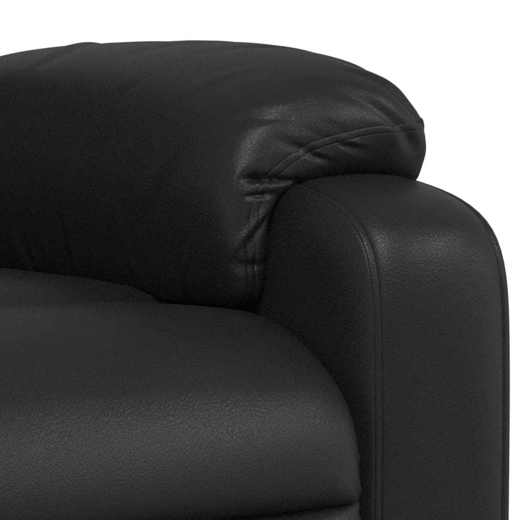 Zwarte Kunstleren Verstelbare Fauteuil - 35% Korting