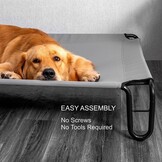 Verhoogd Hondenbed Grijs - Koel & Ademend - M (109x76x20cm)