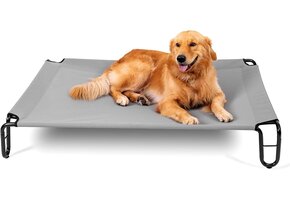 Verhoogd Hondenbed Grijs M - Ademend Teslin 109x76cm - 33% Korting