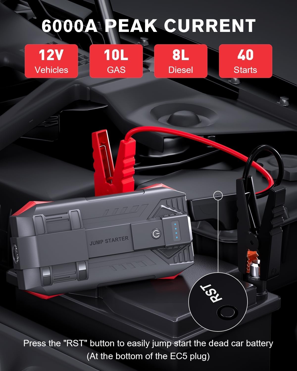 Startbooster 6000A 12V met Powerbank - 34% Korting!