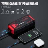 Starthulp Powerbank 5000A voor 12V Auto's (incl. startkabels) - 29% Korting