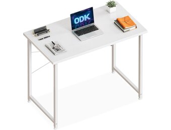 Wit Houten Bureau met Hoofdtelefoonhouder - 33% Korting