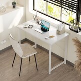 Wit Houten Bureau met Hoofdtelefoonhouder - 33% Korting