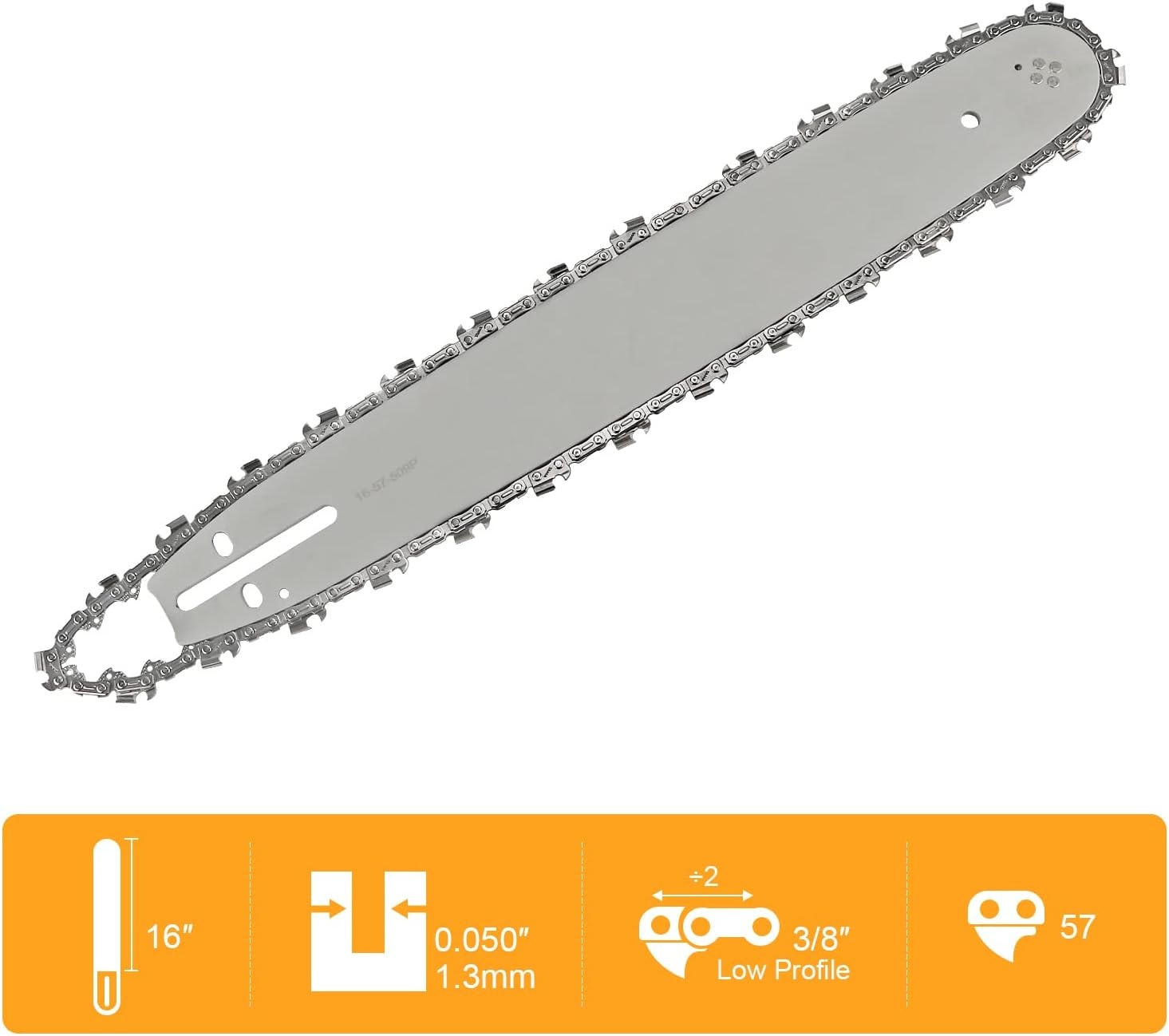 4x Kettingzaagkettingen 40cm 3/8" 1.3mm 57 schakels - 33% Korting