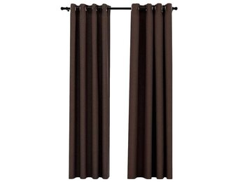 VidaXL Verduisterende Gordijnen Linnen-look Taupe (2 stuks)